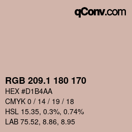 カラーコード: RGB 209.1 180 170 | qconv.com