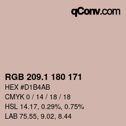 Color code: RGB 209.1 180 171 | qconv.com