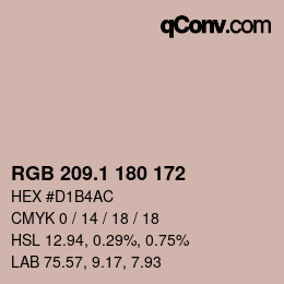 Color code: RGB 209.1 180 172 | qconv.com