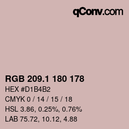 カラーコード: RGB 209.1 180 178 | qconv.com