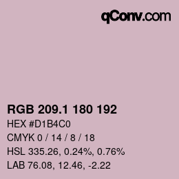 カラーコード: RGB 209.1 180 192 | qconv.com