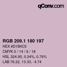 カラーコード: RGB 209.1 180 197 | qconv.com