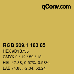 カラーコード: RGB 209.1 183 85 | qconv.com