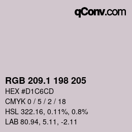 カラーコード: RGB 209.1 198 205 | qconv.com