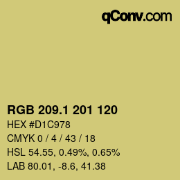 カラーコード: RGB 209.1 201 120 | qconv.com