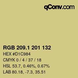 カラーコード: RGB 209.1 201 132 | qconv.com