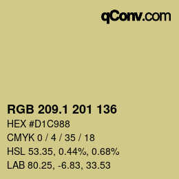 カラーコード: RGB 209.1 201 136 | qconv.com