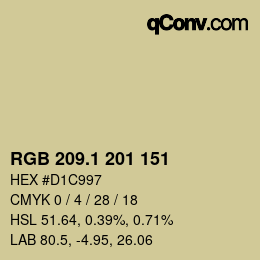 カラーコード: RGB 209.1 201 151 | qconv.com