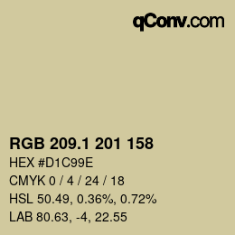 カラーコード: RGB 209.1 201 158 | qconv.com