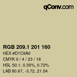 カラーコード: RGB 209.1 201 160 | qconv.com