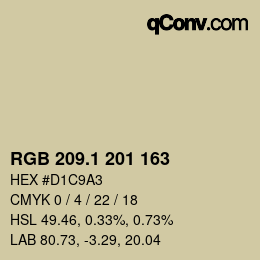 カラーコード: RGB 209.1 201 163 | qconv.com