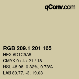 カラーコード: RGB 209.1 201 165 | qconv.com