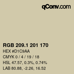 カラーコード: RGB 209.1 201 170 | qconv.com