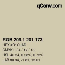 Color code: RGB 209.1 201 173 | qconv.com