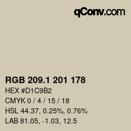 Color code: RGB 209.1 201 178 | qconv.com