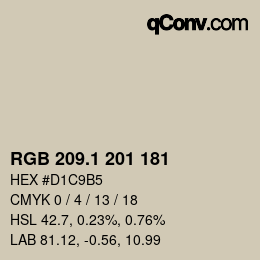 Color code: RGB 209.1 201 181 | qconv.com