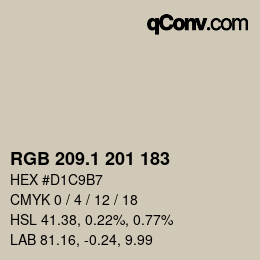 Color code: RGB 209.1 201 183 | qconv.com