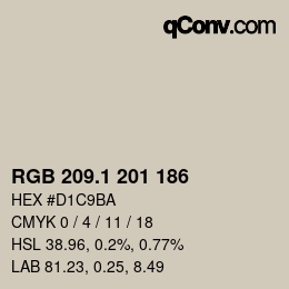 Color code: RGB 209.1 201 186 | qconv.com