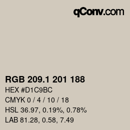 カラーコード: RGB 209.1 201 188 | qconv.com