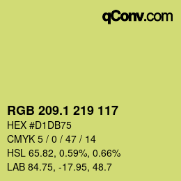カラーコード: RGB 209.1 219 117 | qconv.com