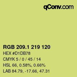 カラーコード: RGB 209.1 219 120 | qconv.com