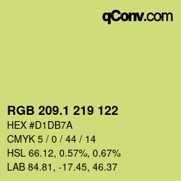 カラーコード: RGB 209.1 219 122 | qconv.com