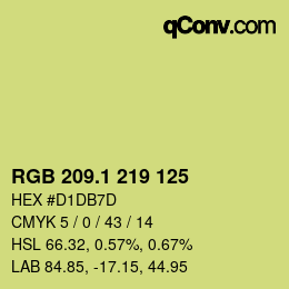 カラーコード: RGB 209.1 219 125 | qconv.com