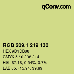 カラーコード: RGB 209.1 219 136 | qconv.com