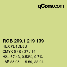 カラーコード: RGB 209.1 219 139 | qconv.com