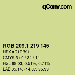 カラーコード: RGB 209.1 219 145 | qconv.com