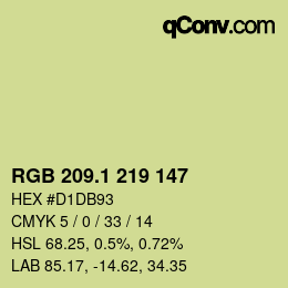 カラーコード: RGB 209.1 219 147 | qconv.com