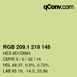 カラーコード: RGB 209.1 219 148 | qconv.com