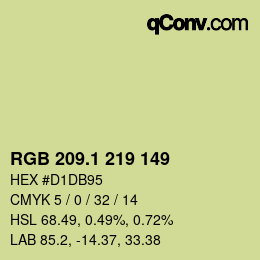 カラーコード: RGB 209.1 219 149 | qconv.com