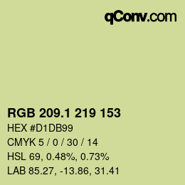 カラーコード: RGB 209.1 219 153 | qconv.com