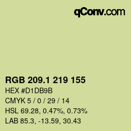 カラーコード: RGB 209.1 219 155 | qconv.com