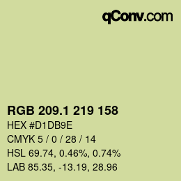 カラーコード: RGB 209.1 219 158 | qconv.com