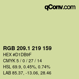 カラーコード: RGB 209.1 219 159 | qconv.com