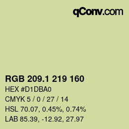 カラーコード: RGB 209.1 219 160 | qconv.com