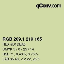 カラーコード: RGB 209.1 219 165 | qconv.com