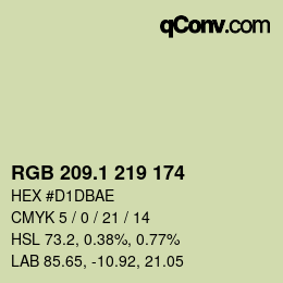 カラーコード: RGB 209.1 219 174 | qconv.com