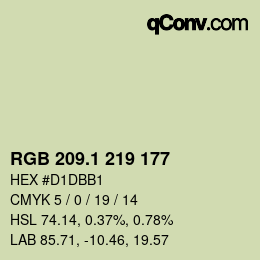 カラーコード: RGB 209.1 219 177 | qconv.com
