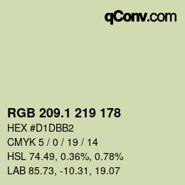 カラーコード: RGB 209.1 219 178 | qconv.com