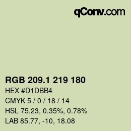 カラーコード: RGB 209.1 219 180 | qconv.com