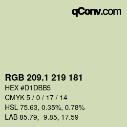 Color code: RGB 209.1 219 181 | qconv.com
