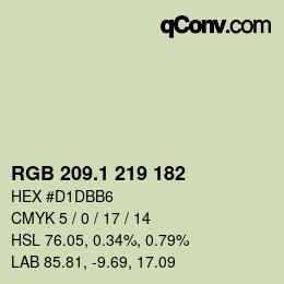 カラーコード: RGB 209.1 219 182 | qconv.com