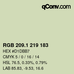カラーコード: RGB 209.1 219 183 | qconv.com