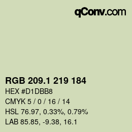 カラーコード: RGB 209.1 219 184 | qconv.com