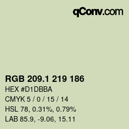 Color code: RGB 209.1 219 186 | qconv.com