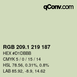 カラーコード: RGB 209.1 219 187 | qconv.com