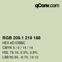 カラーコード: RGB 209.1 219 188 | qconv.com